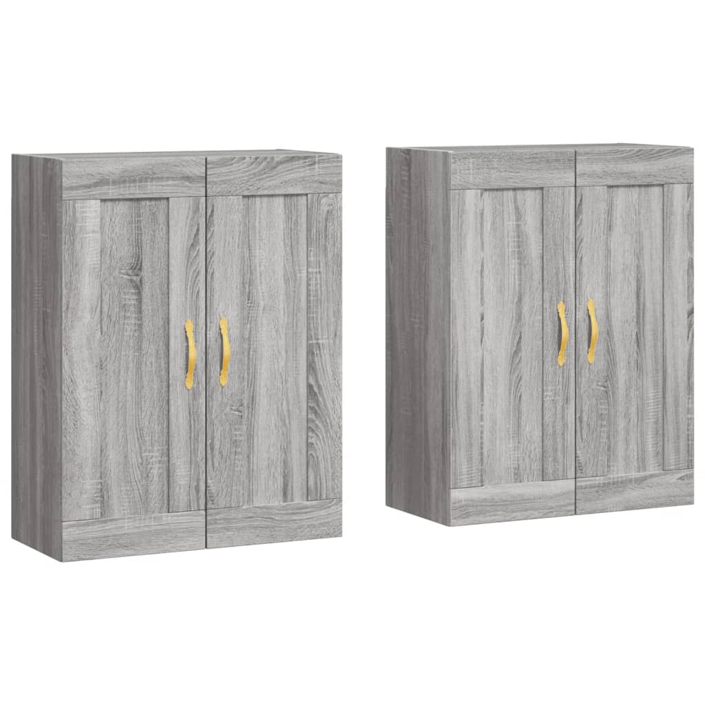 Hangkasten 2 st bewerkt hout grijs sonoma eikenkleurig is nu te koop bij PeponiXL, paradijselijk wonen!