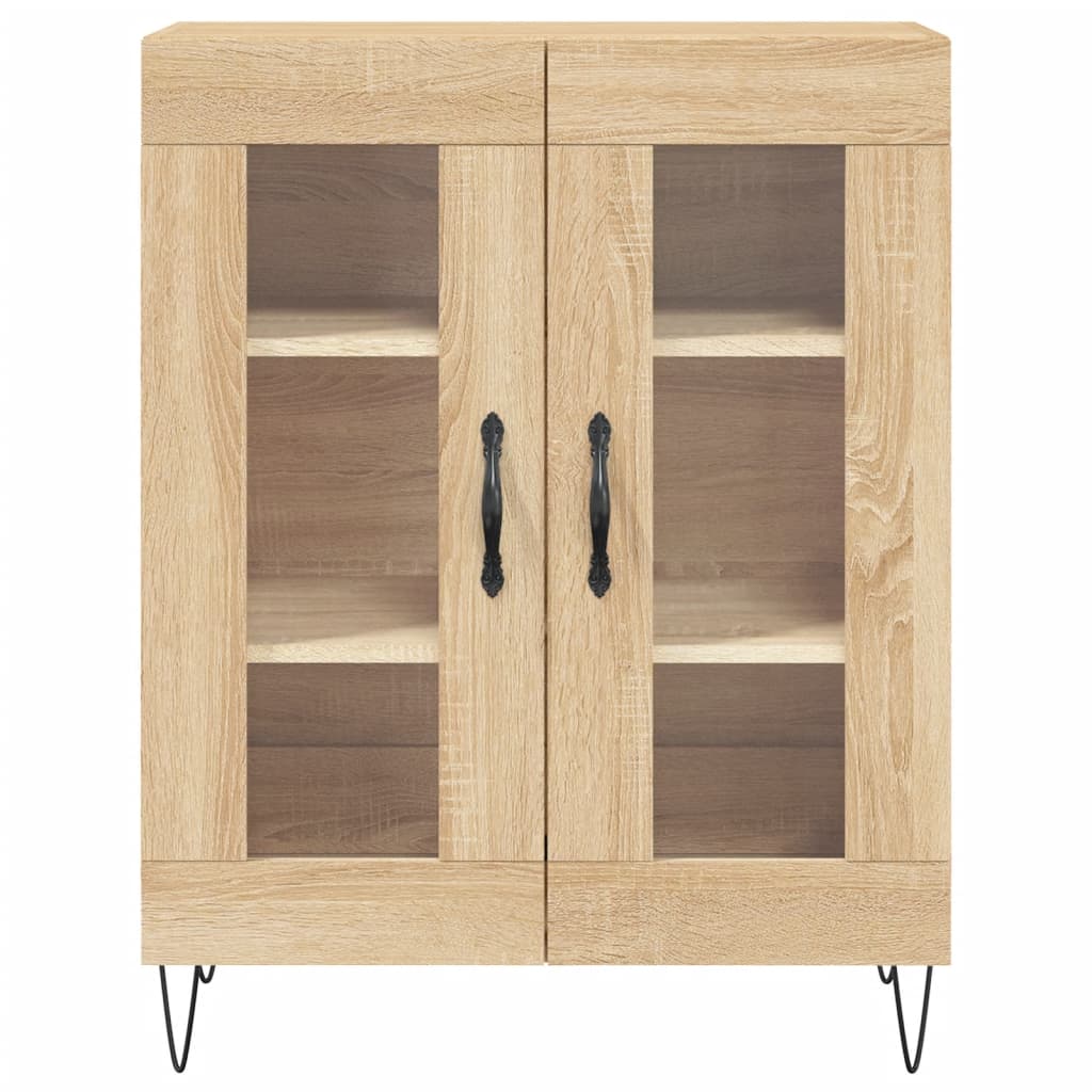 Hoge kast 69,5x34x180 cm bewerkt hout sonoma eikenkleurig is nu te koop bij PeponiXL, paradijselijk wonen!