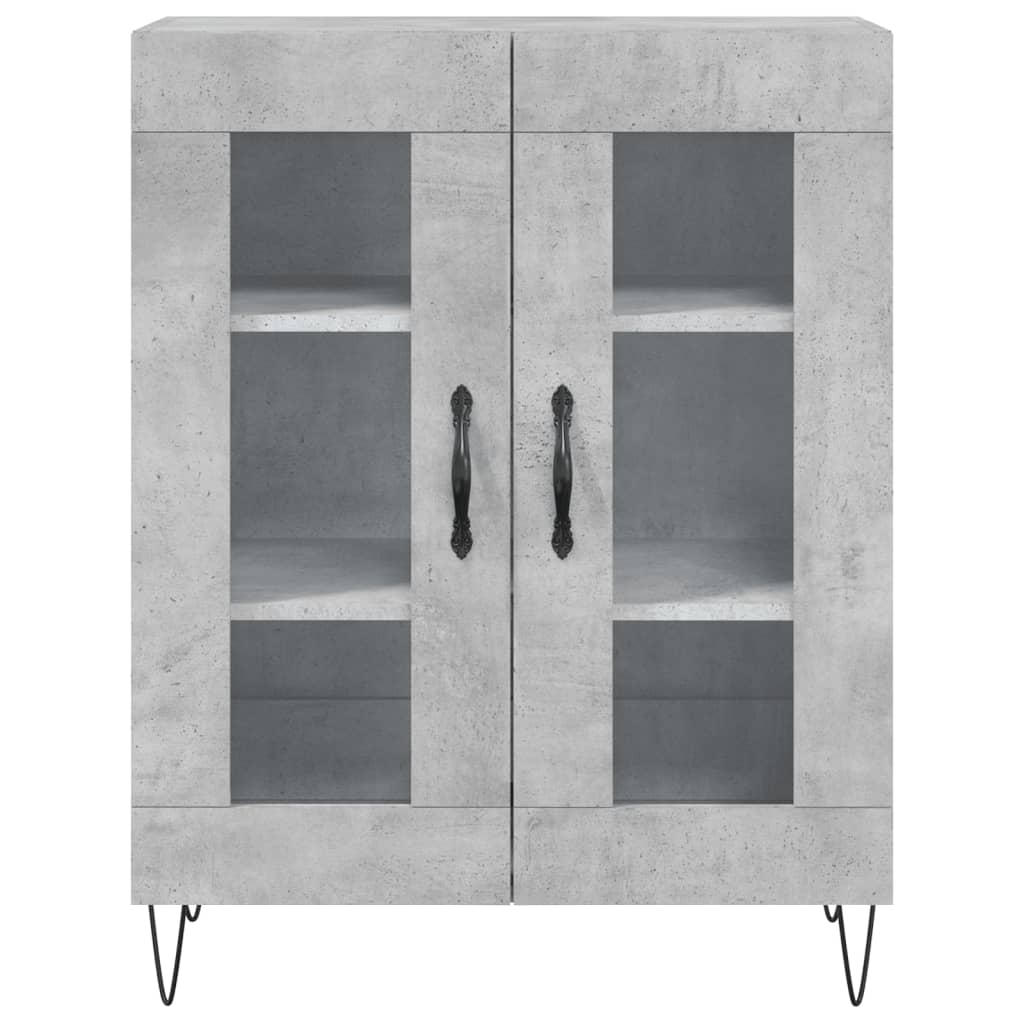 Hoge kast 69,5x34x180 cm bewerkt hout betongrijs is nu te koop bij PeponiXL, paradijselijk wonen!