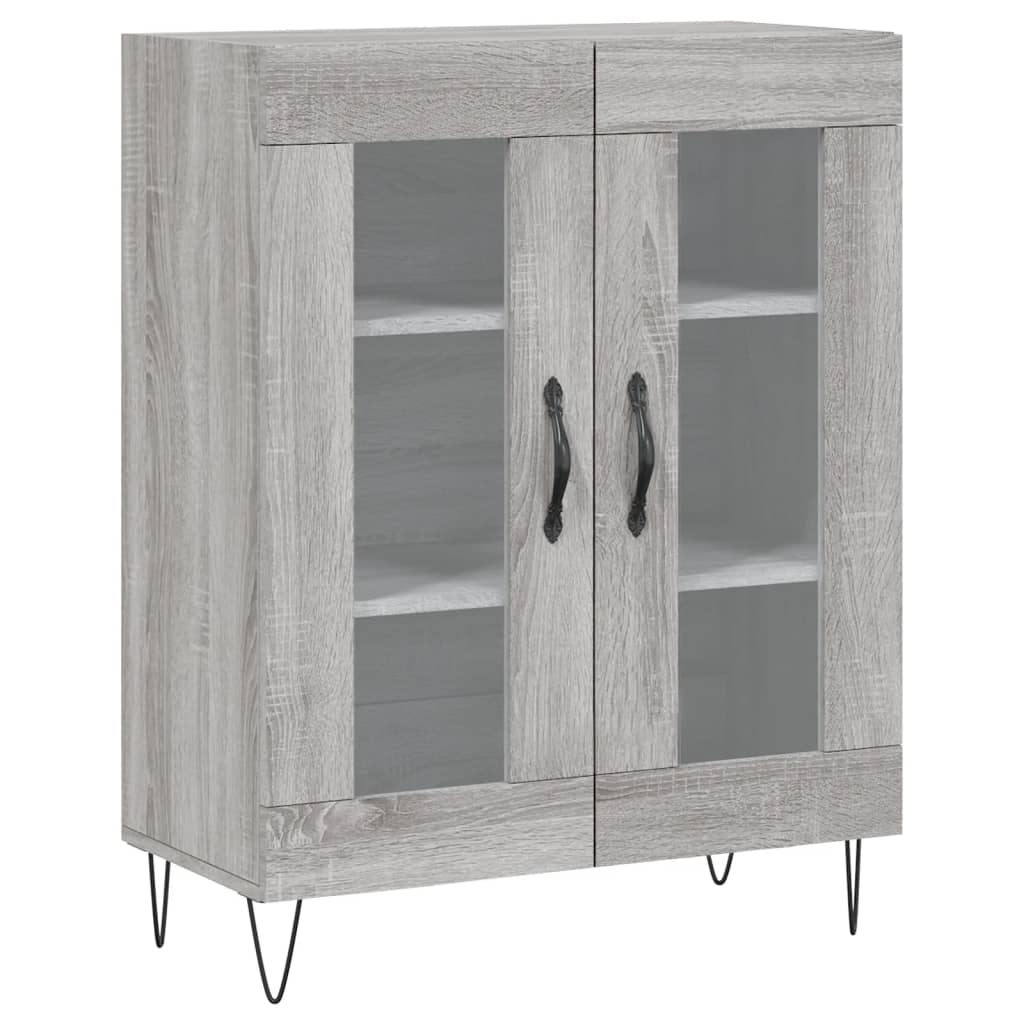 Hoge kast 69,5x34x180 cm bewerkt hout grijs sonoma eikenkleurig is nu te koop bij PeponiXL, paradijselijk wonen!