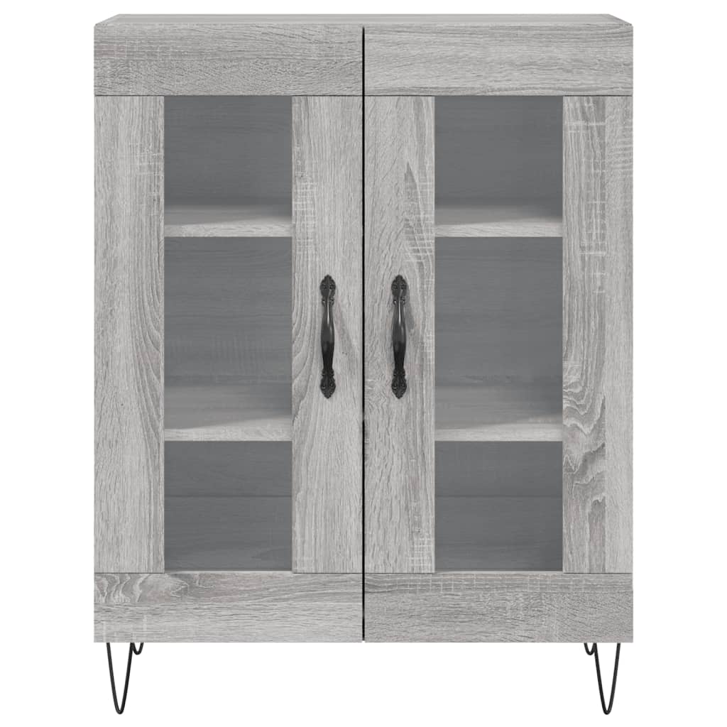 Hoge kast 69,5x34x180 cm bewerkt hout grijs sonoma eikenkleurig is nu te koop bij PeponiXL, paradijselijk wonen!