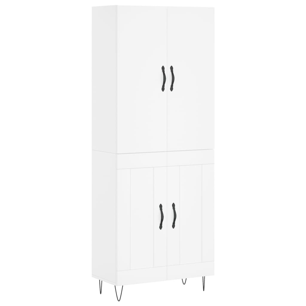 Hoge kast 69,5x34x180 cm bewerkt hout wit is nu te koop bij PeponiXL, paradijselijk wonen!