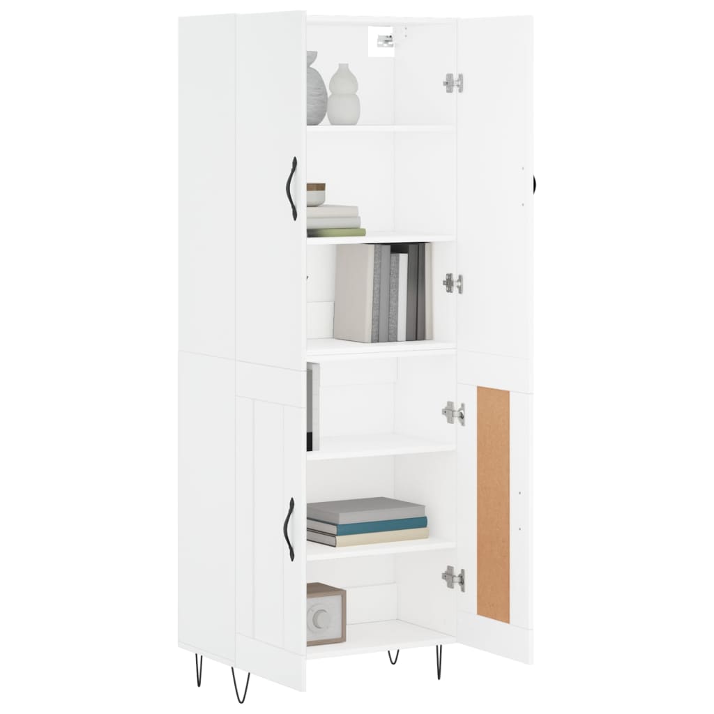 Hoge kast 69,5x34x180 cm bewerkt hout wit is nu te koop bij PeponiXL, paradijselijk wonen!