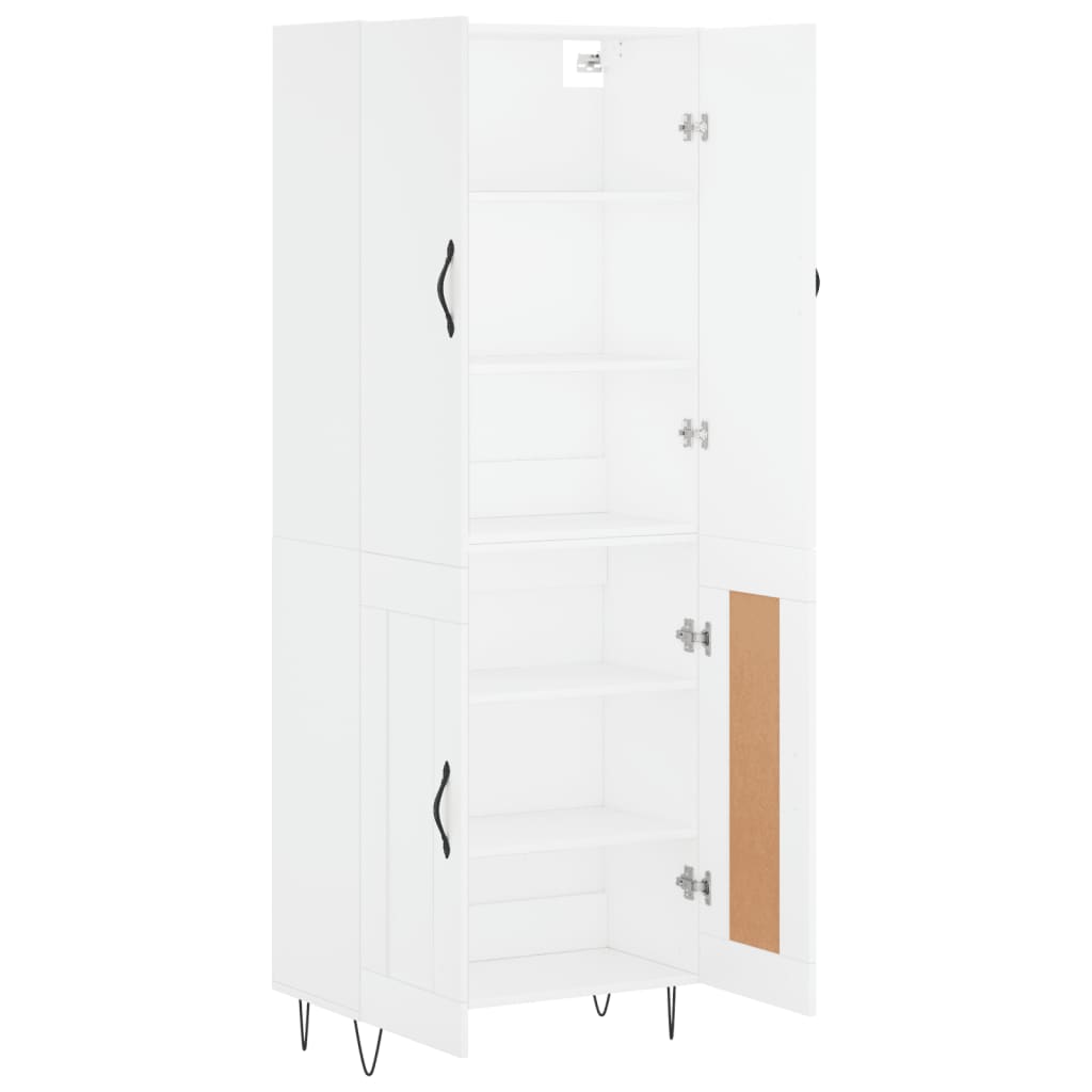 Hoge kast 69,5x34x180 cm bewerkt hout wit is nu te koop bij PeponiXL, paradijselijk wonen!
