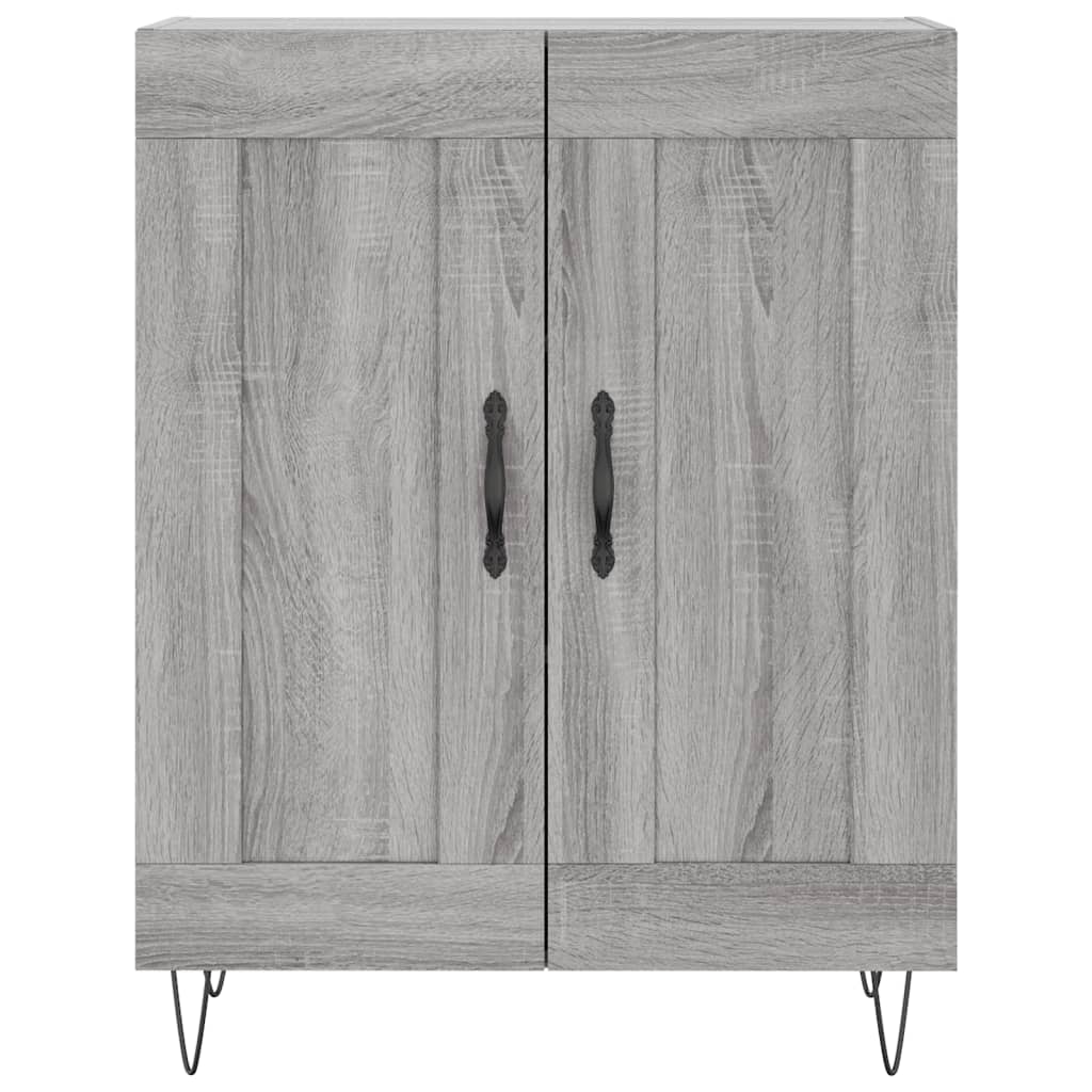 Hoge kast 69,5x34x180 cm bewerkt hout grijs sonoma eikenkleurig is nu te koop bij PeponiXL, paradijselijk wonen!