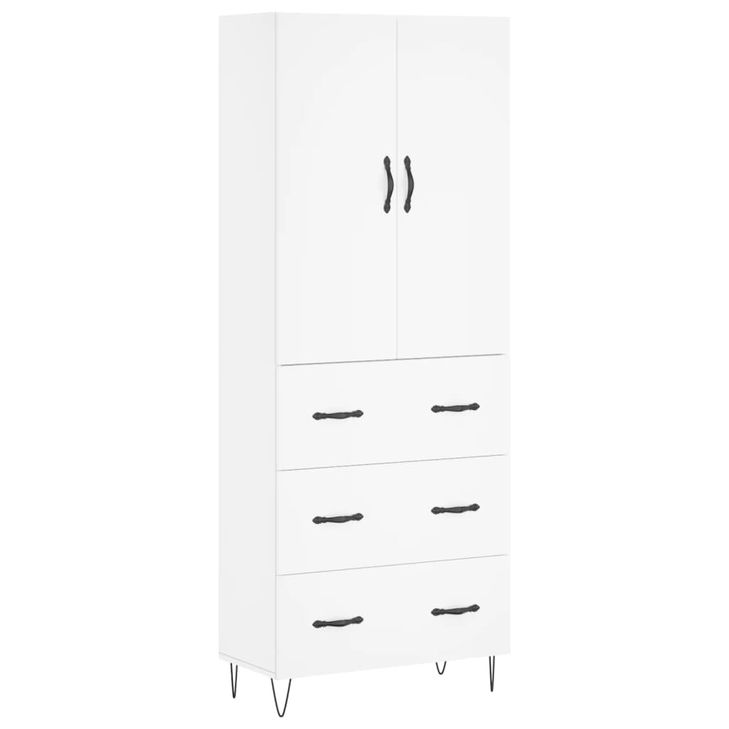 Hoge kast 69,5x34x180 cm bewerkt hout wit is nu te koop bij PeponiXL, paradijselijk wonen!