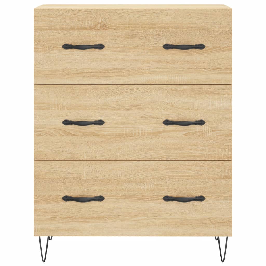 Hoge kast 69,5x34x180 cm bewerkt hout sonoma eikenkleurig is nu te koop bij PeponiXL, paradijselijk wonen!