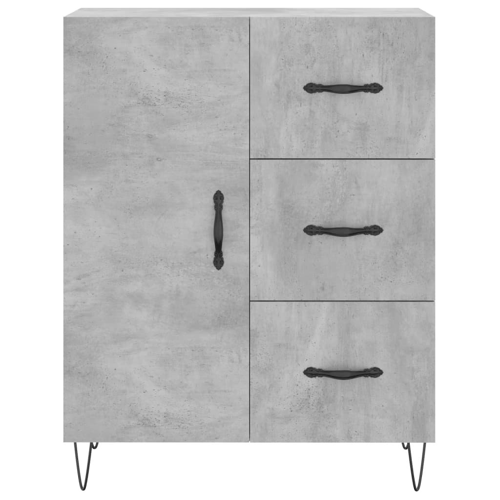 Hoge kast 69,5x34x180 cm bewerkt hout betongrijs is nu te koop bij PeponiXL, paradijselijk wonen!