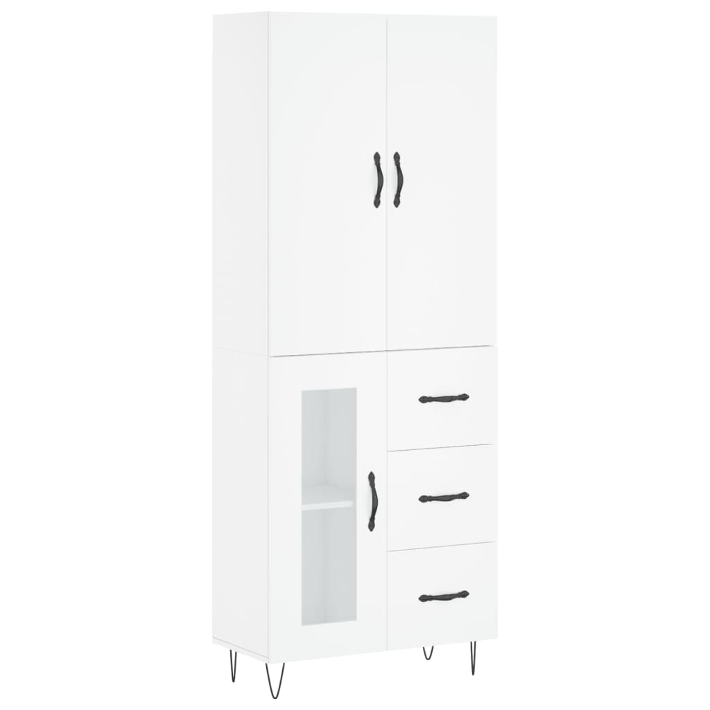 Hoge kast 69,5x34x180 cm bewerkt hout wit is nu te koop bij PeponiXL, paradijselijk wonen!