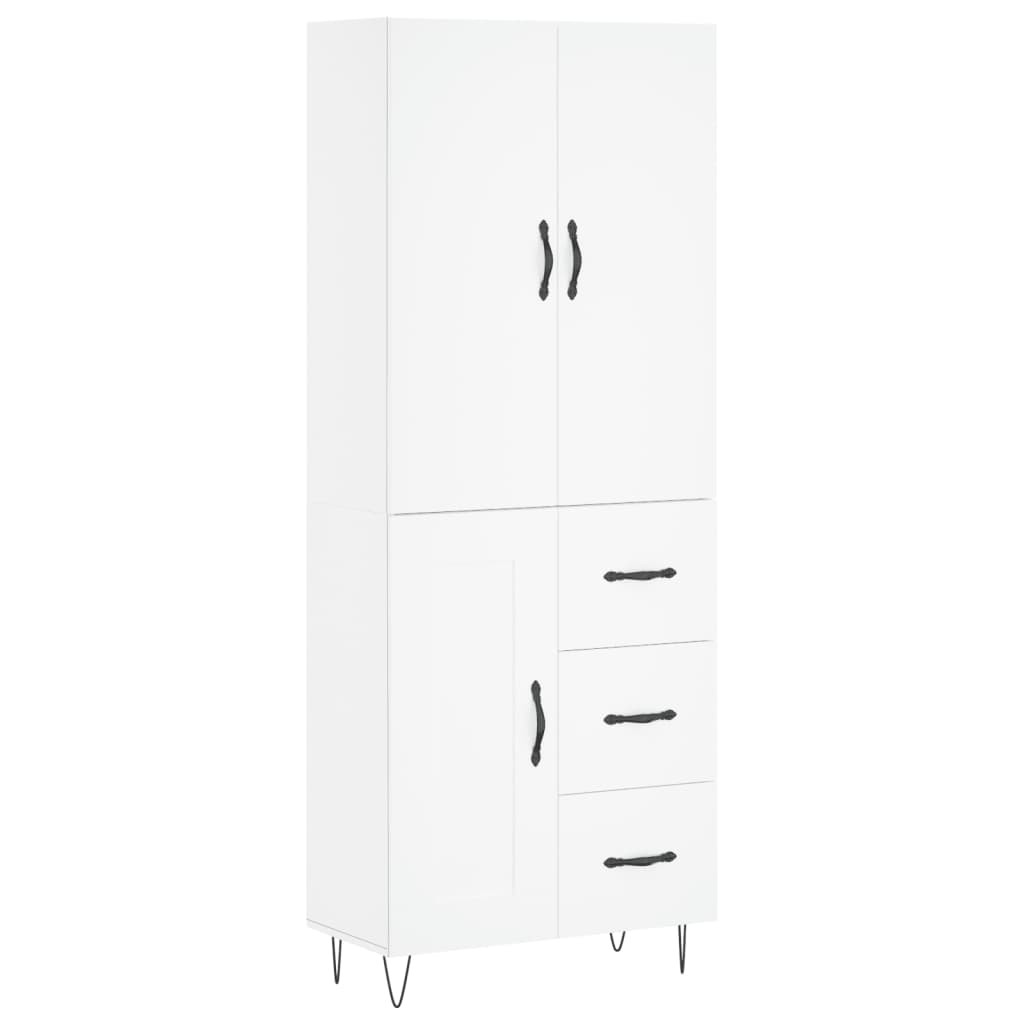 Hoge kast 69,5x34x180 cm bewerkt hout wit is nu te koop bij PeponiXL, paradijselijk wonen!