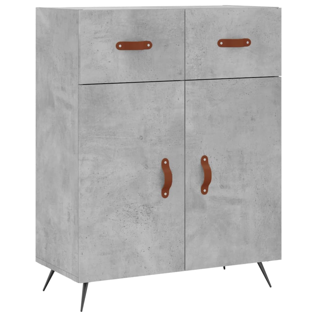 Hoge kast 69,5x34x180 cm bewerkt hout betongrijs is nu te koop bij PeponiXL, paradijselijk wonen!