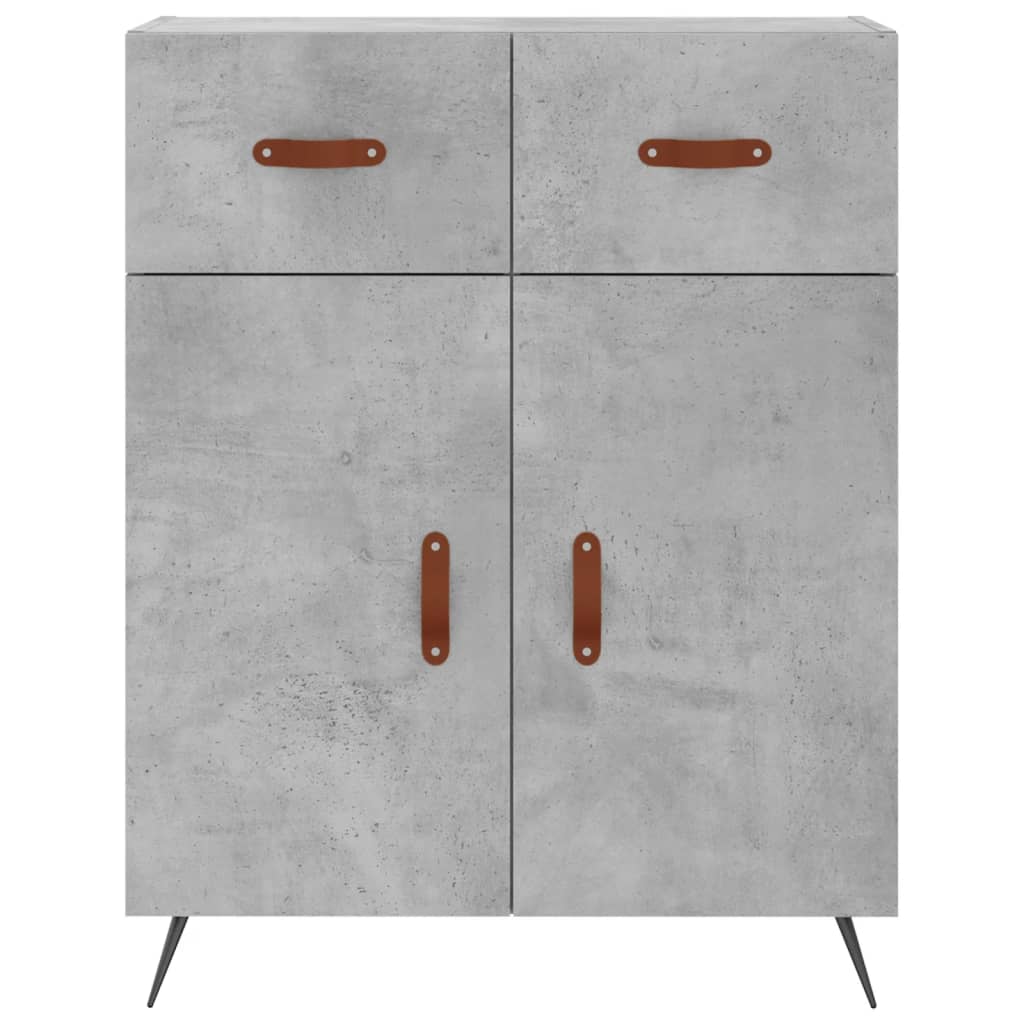 Hoge kast 69,5x34x180 cm bewerkt hout betongrijs is nu te koop bij PeponiXL, paradijselijk wonen!
