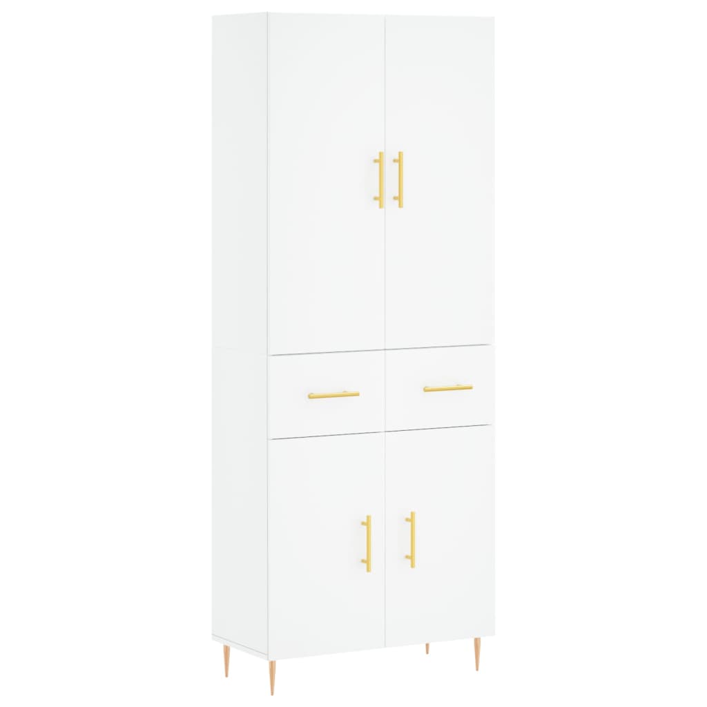 Hoge kast 69,5x34x180 cm bewerkt hout wit is nu te koop bij PeponiXL, paradijselijk wonen!