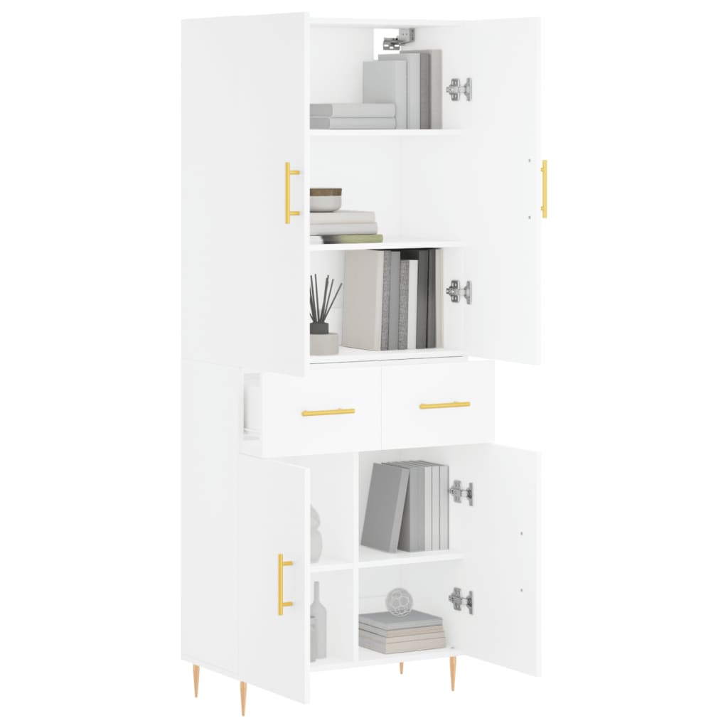 Hoge kast 69,5x34x180 cm bewerkt hout wit is nu te koop bij PeponiXL, paradijselijk wonen!