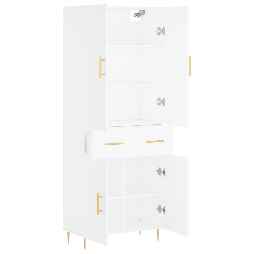 Hoge kast 69,5x34x180 cm bewerkt hout wit is nu te koop bij PeponiXL, paradijselijk wonen!