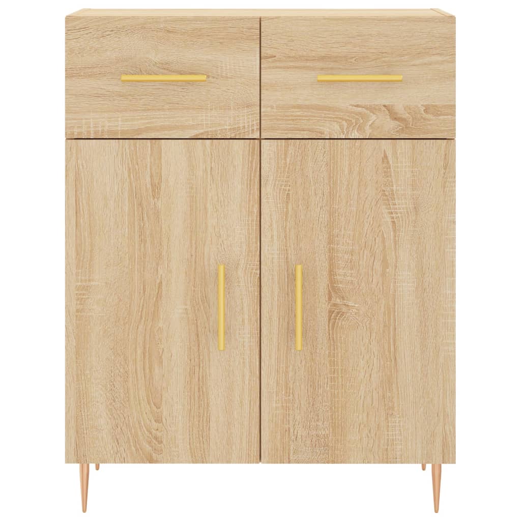 Hoge kast 69,5x34x180 cm bewerkt hout sonoma eikenkleurig is nu te koop bij PeponiXL, paradijselijk wonen!