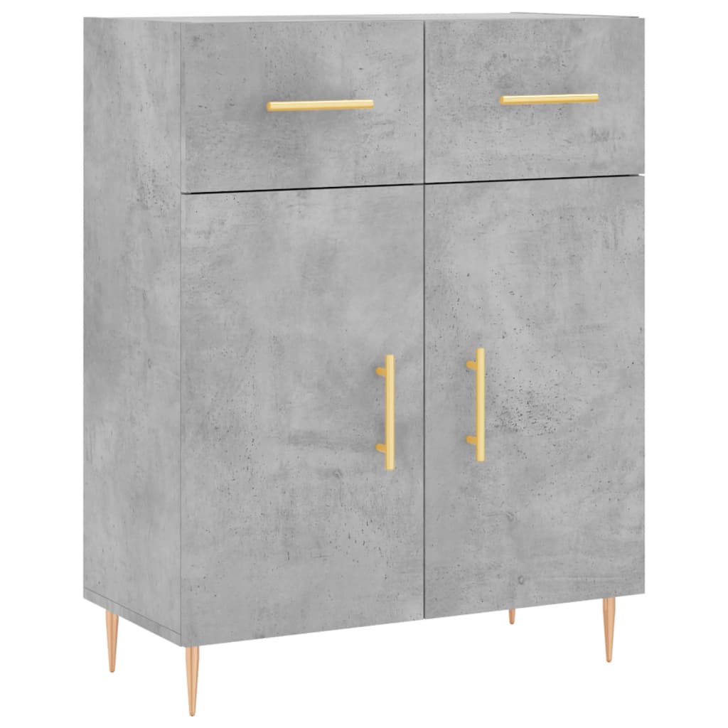 Hoge kast 69,5x34x180 cm bewerkt hout betongrijs is nu te koop bij PeponiXL, paradijselijk wonen!