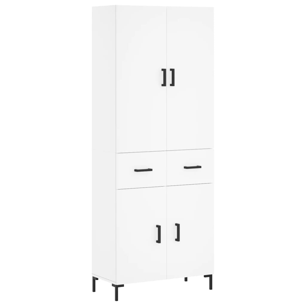 Hoge kast 69,5x34x180 cm bewerkt hout wit is nu te koop bij PeponiXL, paradijselijk wonen!