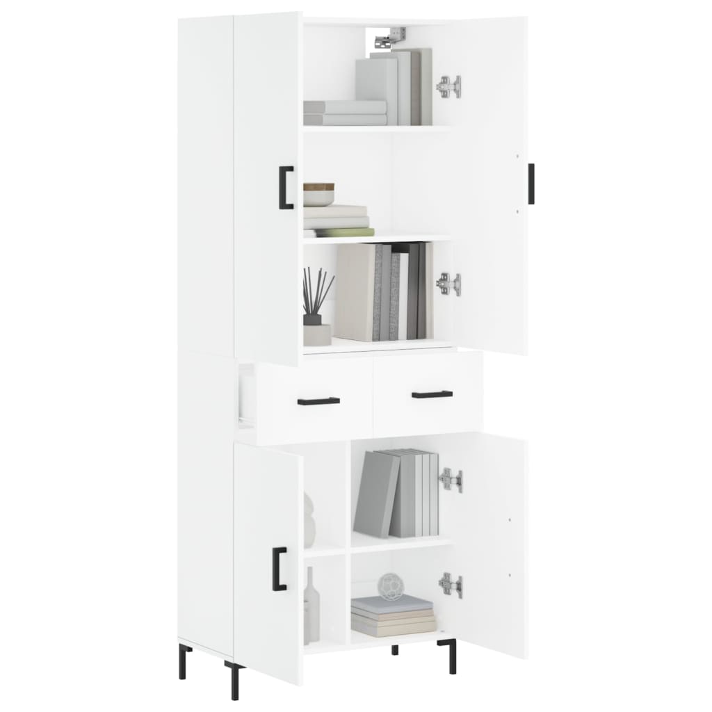 Hoge kast 69,5x34x180 cm bewerkt hout wit is nu te koop bij PeponiXL, paradijselijk wonen!