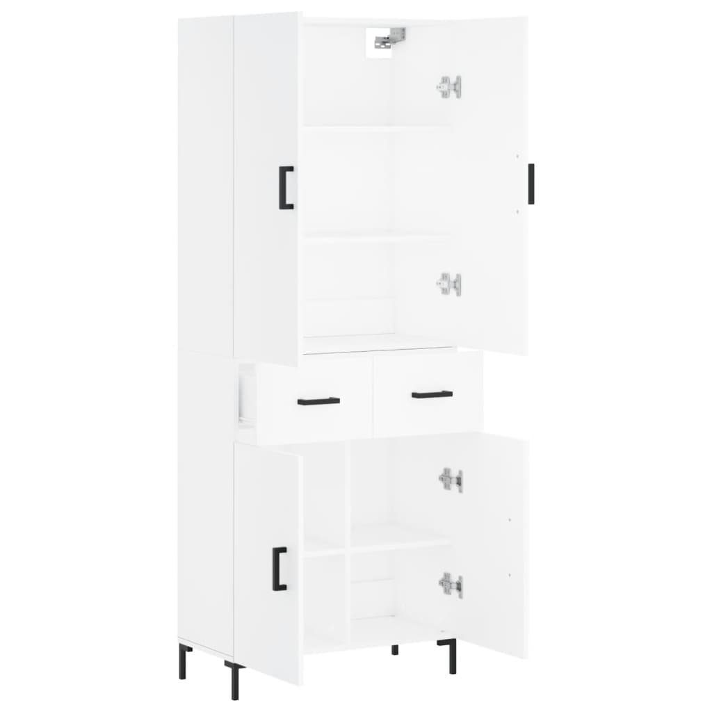 Hoge kast 69,5x34x180 cm bewerkt hout wit is nu te koop bij PeponiXL, paradijselijk wonen!