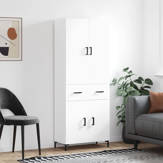 Hoge kast 69,5x34x180 cm bewerkt hout wit is nu te koop bij PeponiXL, paradijselijk wonen!