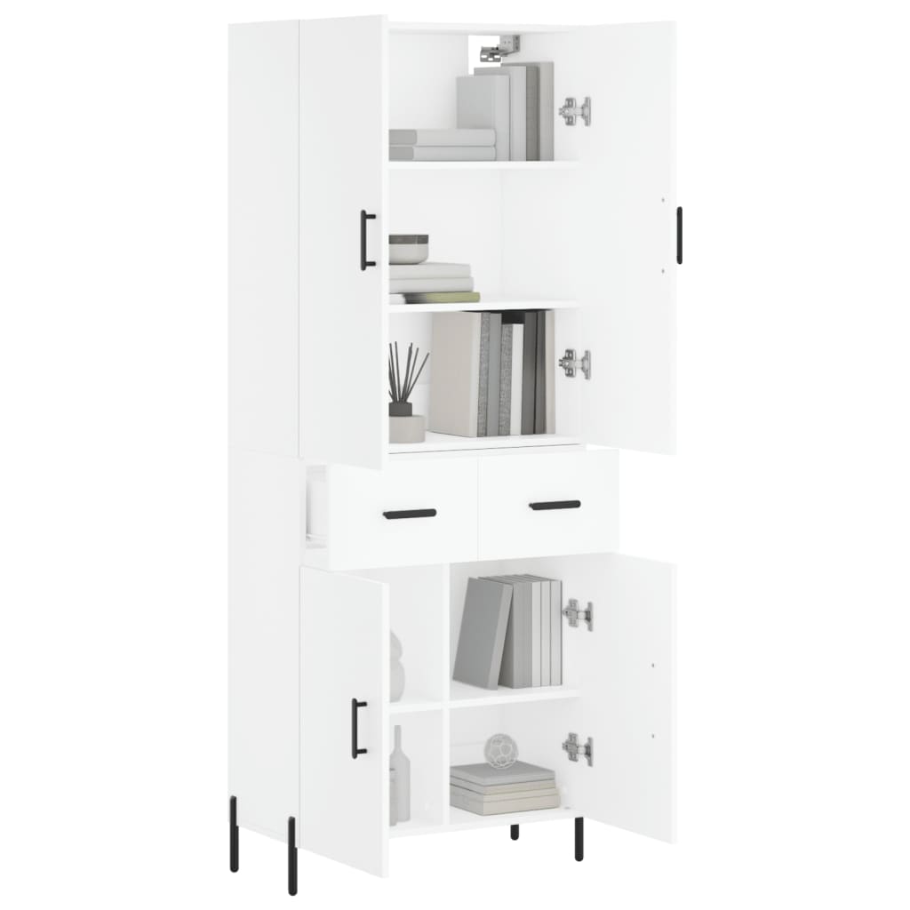 Hoge kast 69,5x34x180 cm bewerkt hout wit is nu te koop bij PeponiXL, paradijselijk wonen!