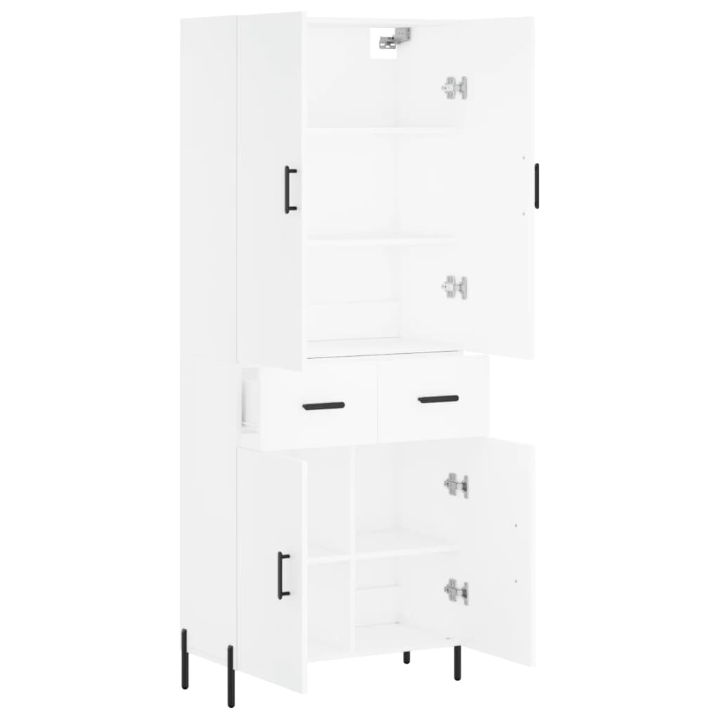 Hoge kast 69,5x34x180 cm bewerkt hout wit is nu te koop bij PeponiXL, paradijselijk wonen!