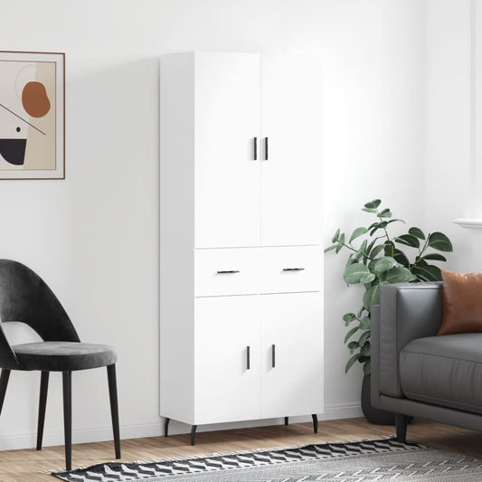 Hoge kast 69,5x34x180 cm bewerkt hout wit is nu te koop bij PeponiXL, paradijselijk wonen!