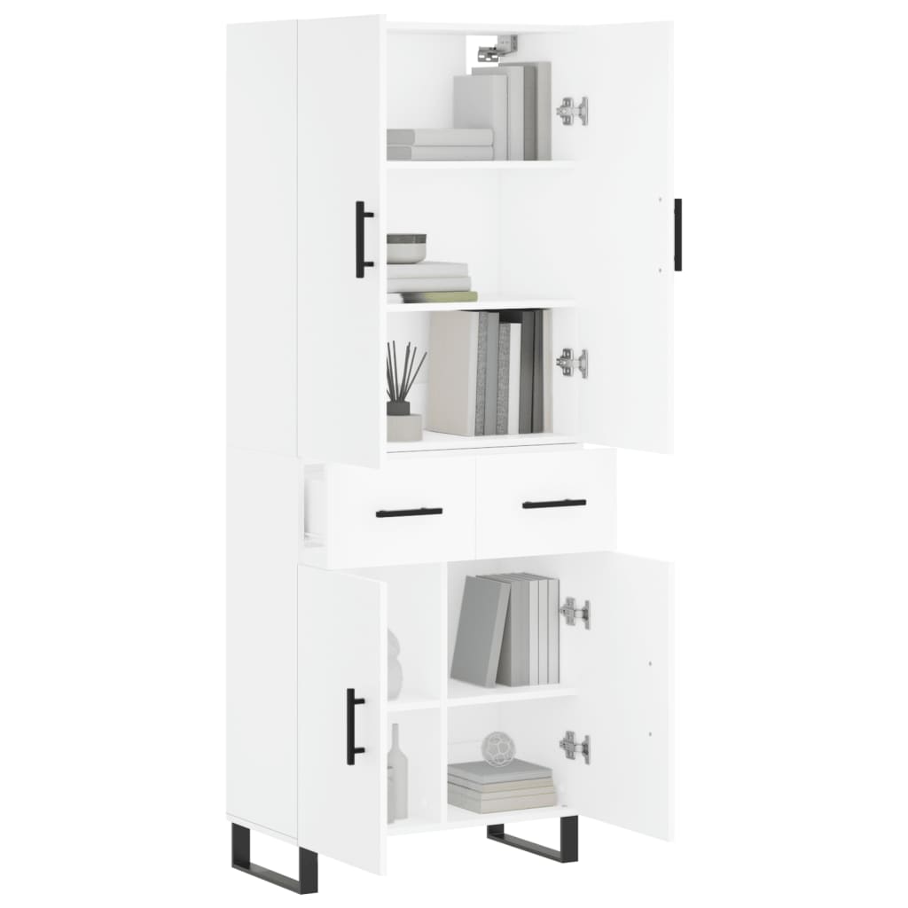 Hoge kast 69,5x34x180 cm bewerkt hout wit is nu te koop bij PeponiXL, paradijselijk wonen!