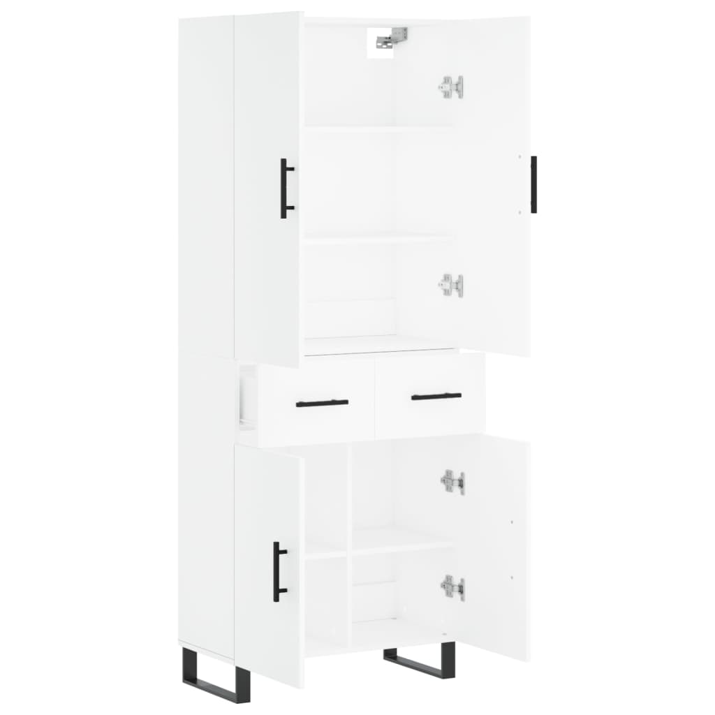 Hoge kast 69,5x34x180 cm bewerkt hout wit is nu te koop bij PeponiXL, paradijselijk wonen!