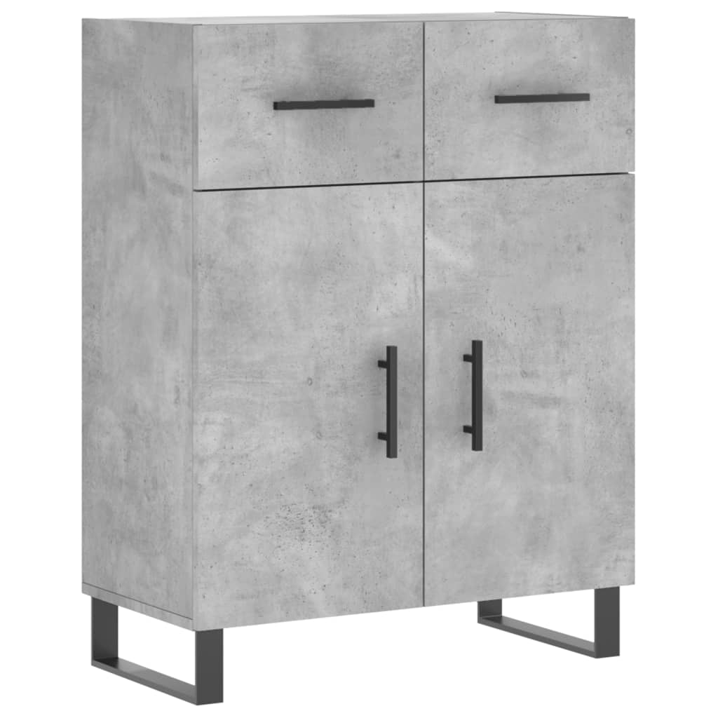 Hoge kast 69,5x34x180 cm bewerkt hout betongrijs is nu te koop bij PeponiXL, paradijselijk wonen!