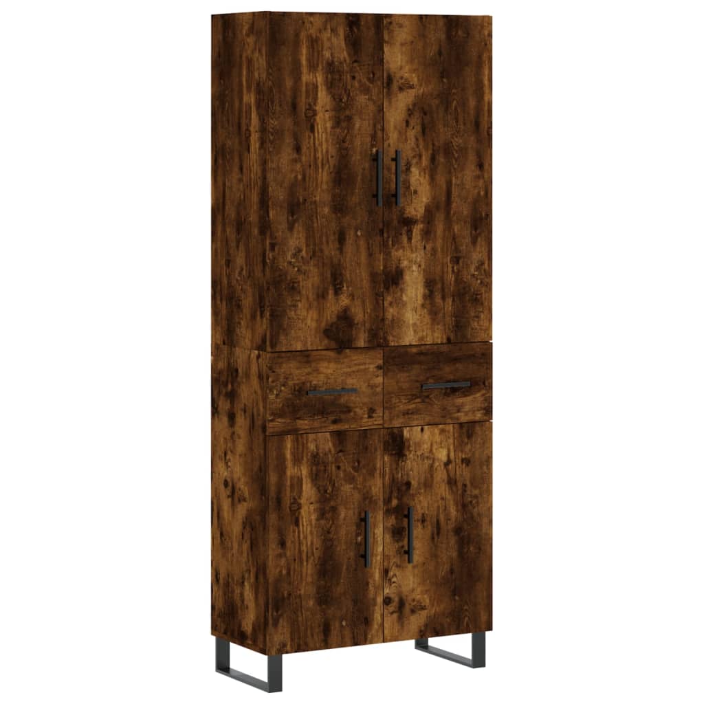 Hoge kast 69,5x34x180 cm bewerkt hout gerookt eikenkleurig is nu te koop bij PeponiXL, paradijselijk wonen!