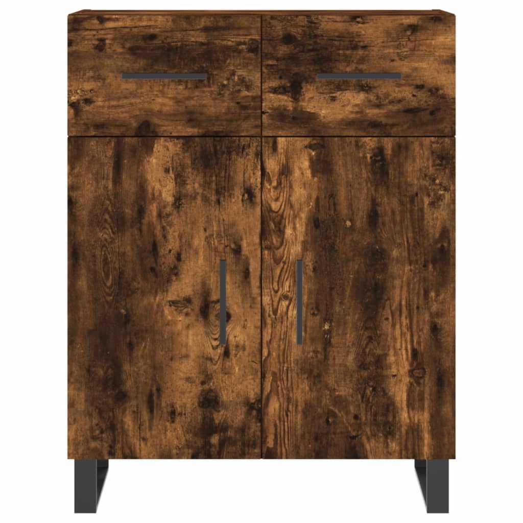 Hoge kast 69,5x34x180 cm bewerkt hout gerookt eikenkleurig is nu te koop bij PeponiXL, paradijselijk wonen!