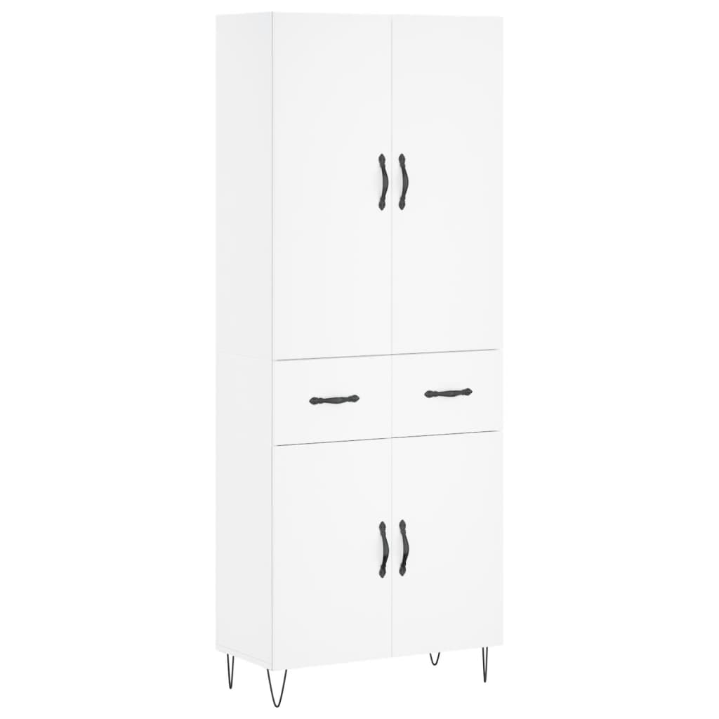 Hoge kast 69,5x34x180 cm bewerkt hout wit is nu te koop bij PeponiXL, paradijselijk wonen!