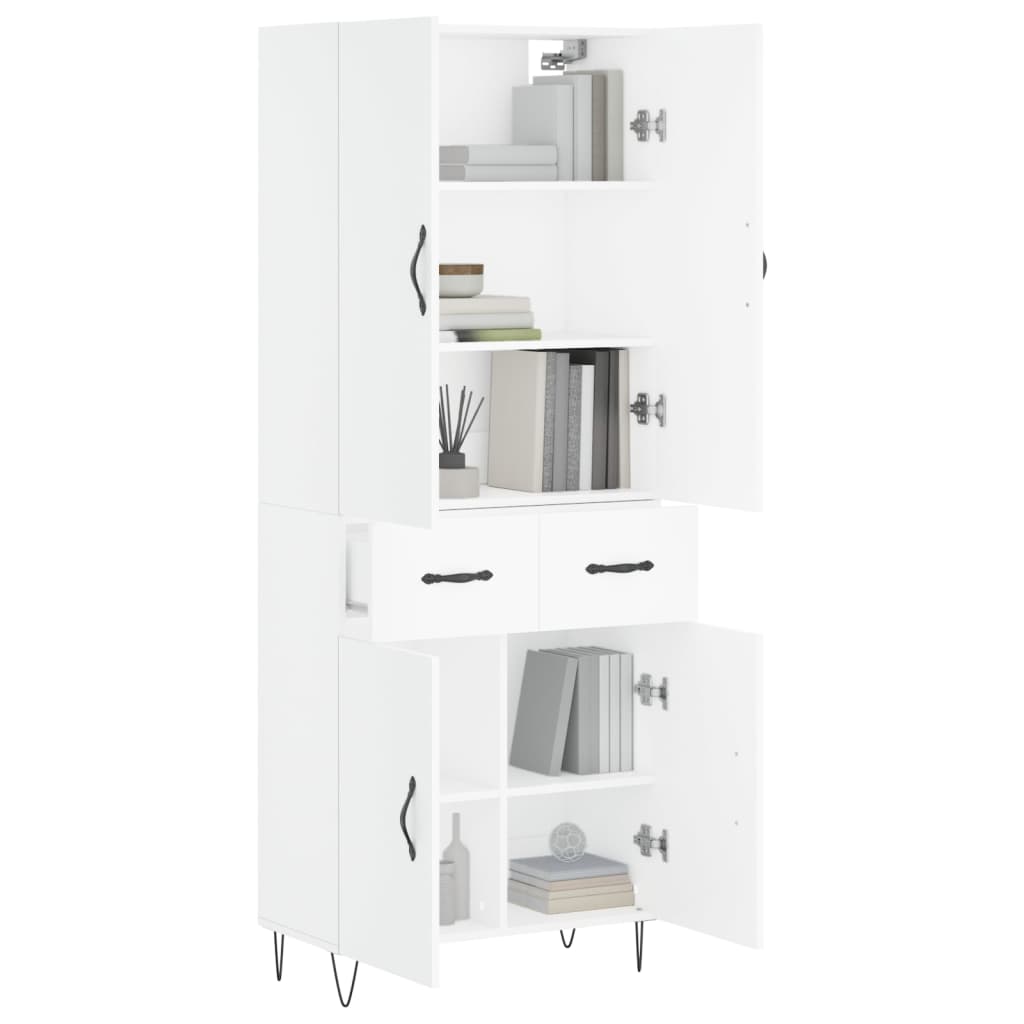 Hoge kast 69,5x34x180 cm bewerkt hout wit is nu te koop bij PeponiXL, paradijselijk wonen!