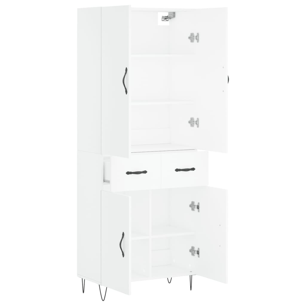Hoge kast 69,5x34x180 cm bewerkt hout wit is nu te koop bij PeponiXL, paradijselijk wonen!