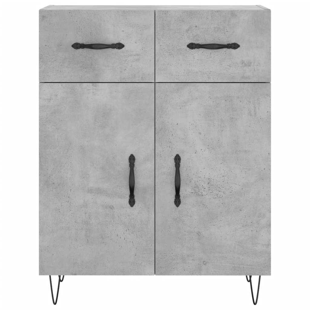 Hoge kast 69,5x34x180 cm bewerkt hout betongrijs is nu te koop bij PeponiXL, paradijselijk wonen!