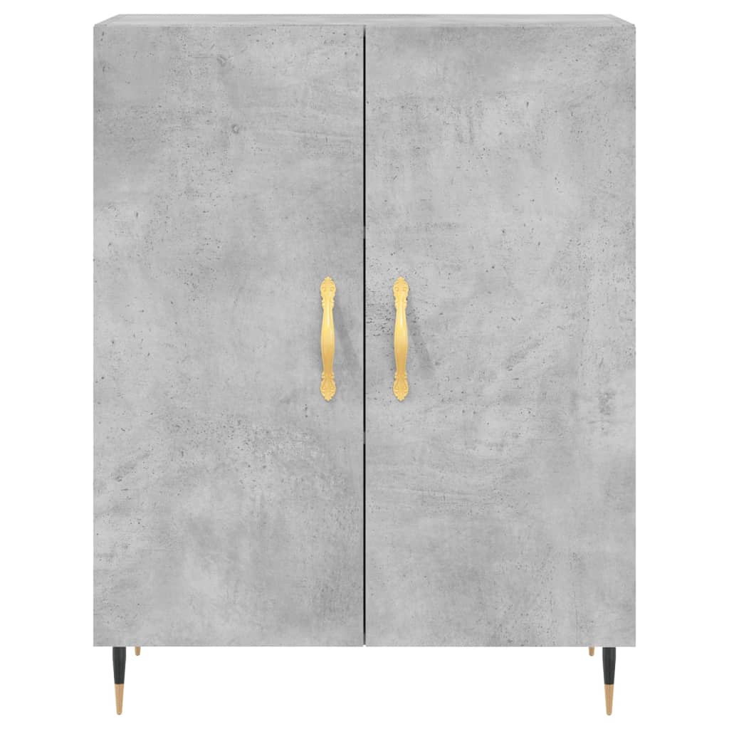 Hoge kast 69,5x34x180 cm bewerkt hout betongrijs is nu te koop bij PeponiXL, paradijselijk wonen!