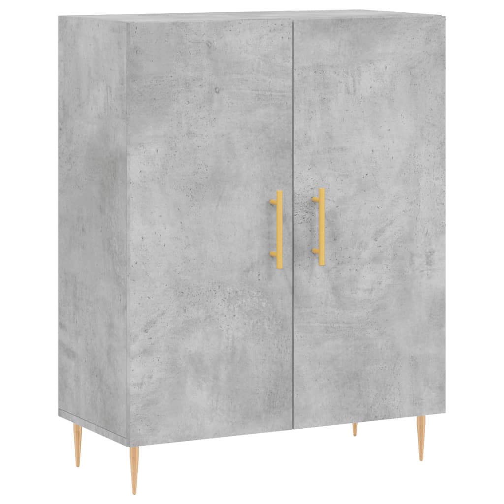 Hoge kast 69,5x34x180 cm bewerkt hout betongrijs is nu te koop bij PeponiXL, paradijselijk wonen!