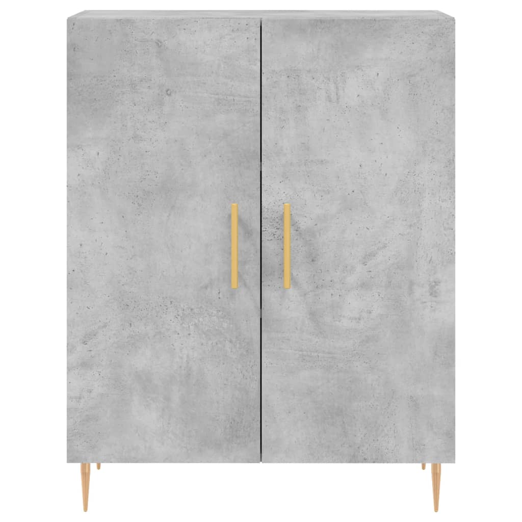Hoge kast 69,5x34x180 cm bewerkt hout betongrijs is nu te koop bij PeponiXL, paradijselijk wonen!