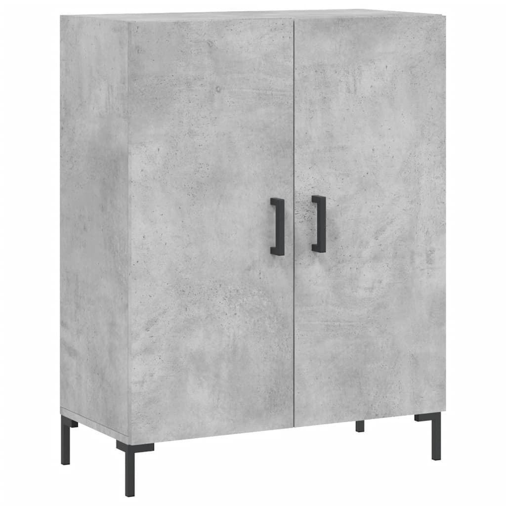 Hoge kast 69,5x34x180 cm bewerkt hout betongrijs is nu te koop bij PeponiXL, paradijselijk wonen!