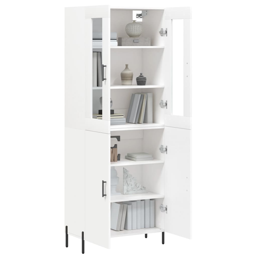 Hoge kast 69,5x34x180 cm bewerkt hout wit is nu te koop bij PeponiXL, paradijselijk wonen!