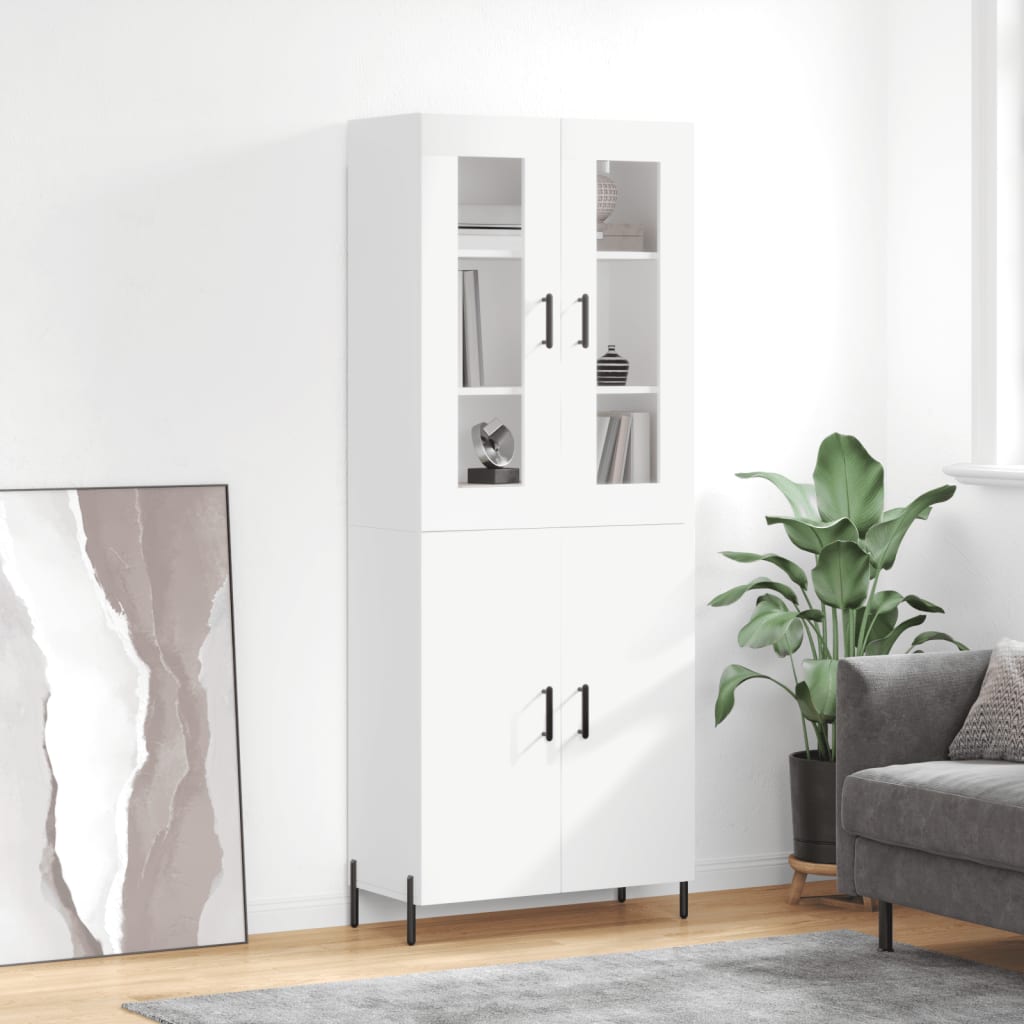 Hoge kast 69,5x34x180 cm bewerkt hout wit is nu te koop bij PeponiXL, paradijselijk wonen!