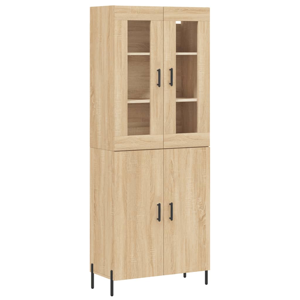 Hoge kast 69,5x34x180 cm bewerkt hout sonoma eikenkleurig is nu te koop bij PeponiXL, paradijselijk wonen!