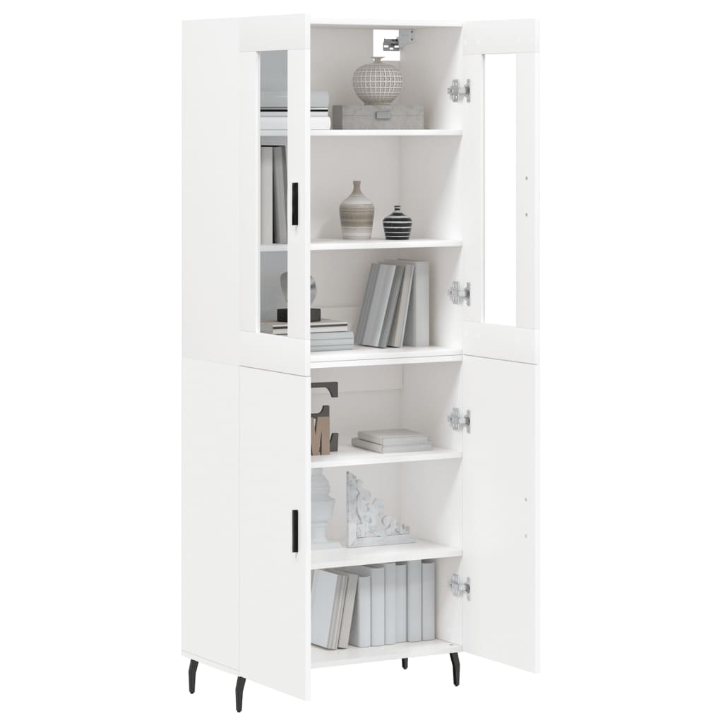 Hoge kast 69,5x34x180 cm bewerkt hout wit is nu te koop bij PeponiXL, paradijselijk wonen!