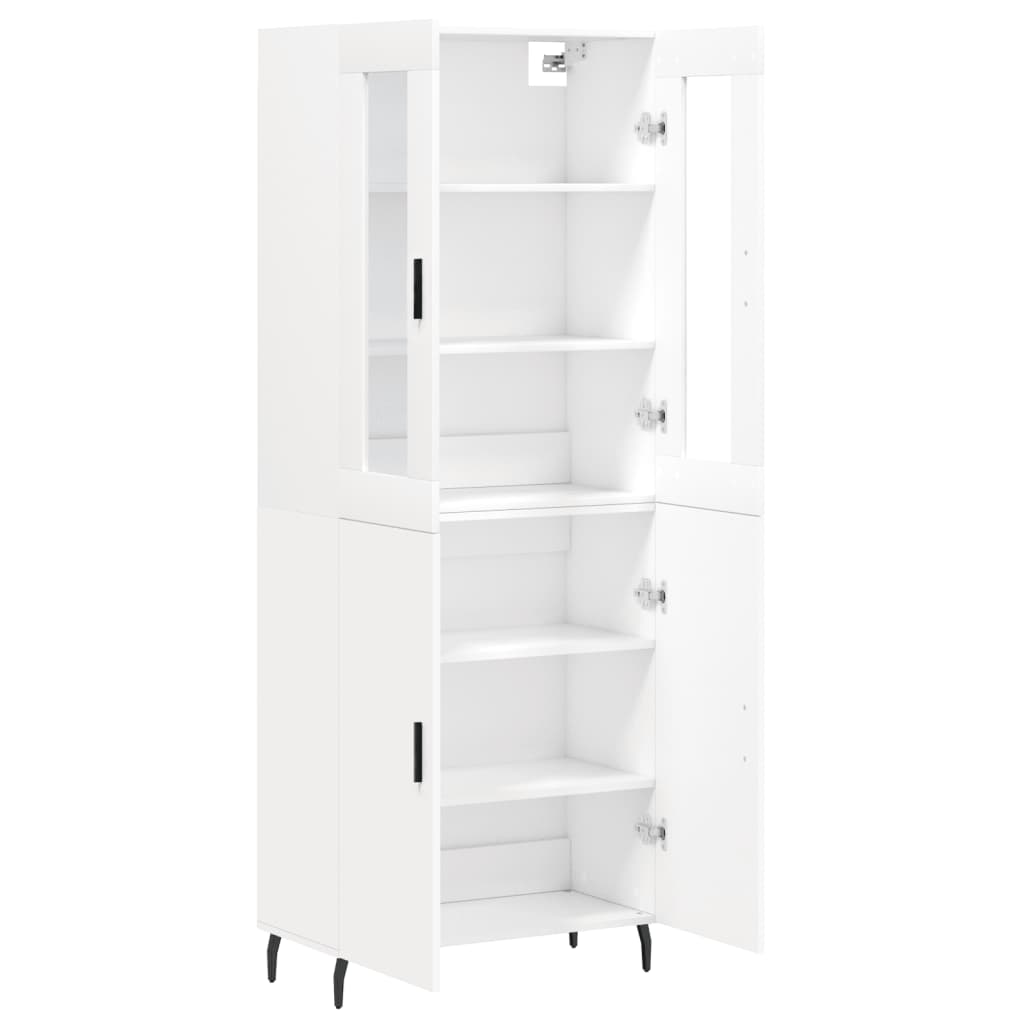 Hoge kast 69,5x34x180 cm bewerkt hout wit is nu te koop bij PeponiXL, paradijselijk wonen!