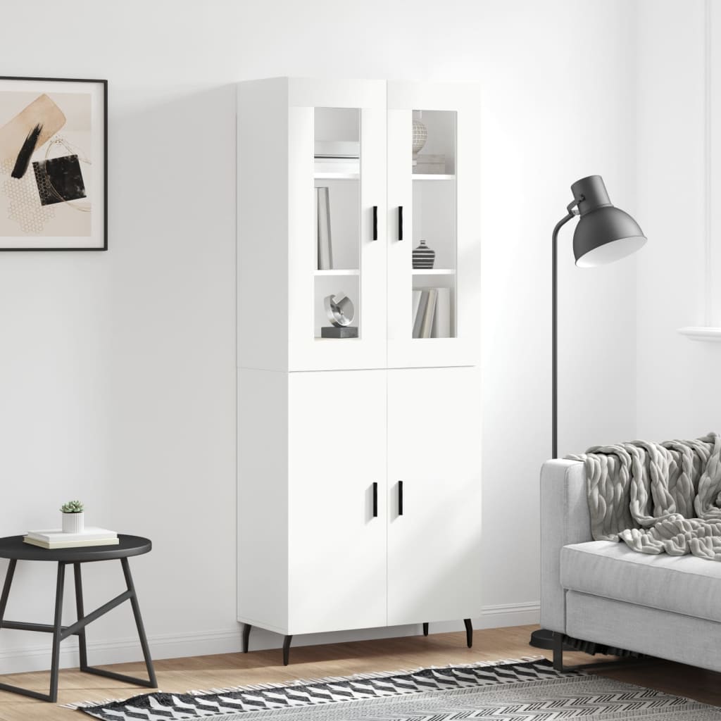 Hoge kast 69,5x34x180 cm bewerkt hout wit is nu te koop bij PeponiXL, paradijselijk wonen!