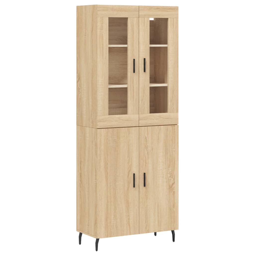 Hoge kast 69,5x34x180 cm bewerkt hout sonoma eikenkleurig is nu te koop bij PeponiXL, paradijselijk wonen!