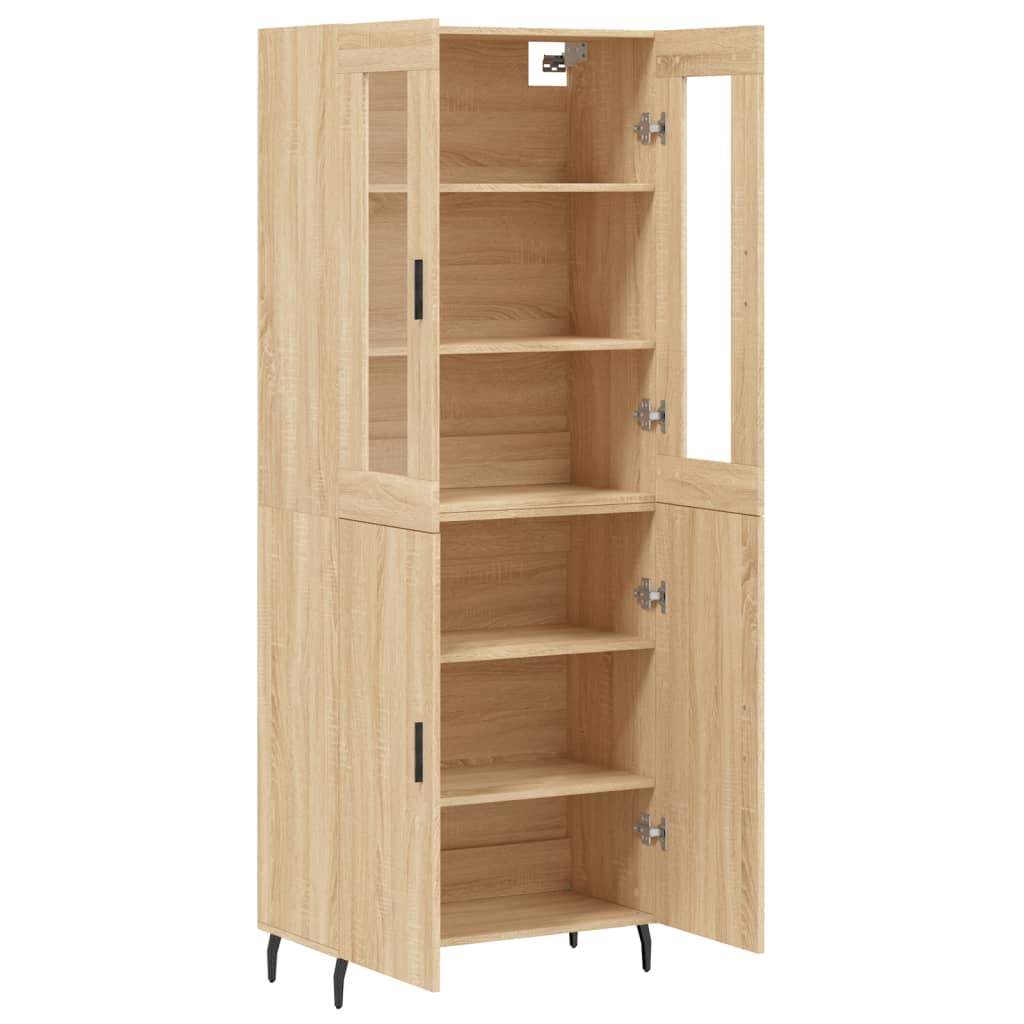 Hoge kast 69,5x34x180 cm bewerkt hout sonoma eikenkleurig is nu te koop bij PeponiXL, paradijselijk wonen!