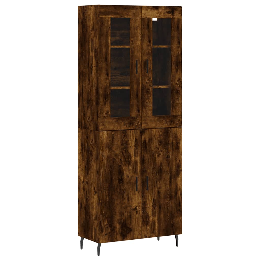 Hoge kast 69,5x34x180 cm bewerkt hout gerookt eikenkleurig is nu te koop bij PeponiXL, paradijselijk wonen!